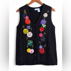 Holiday Editions Black Knit Sweater size M